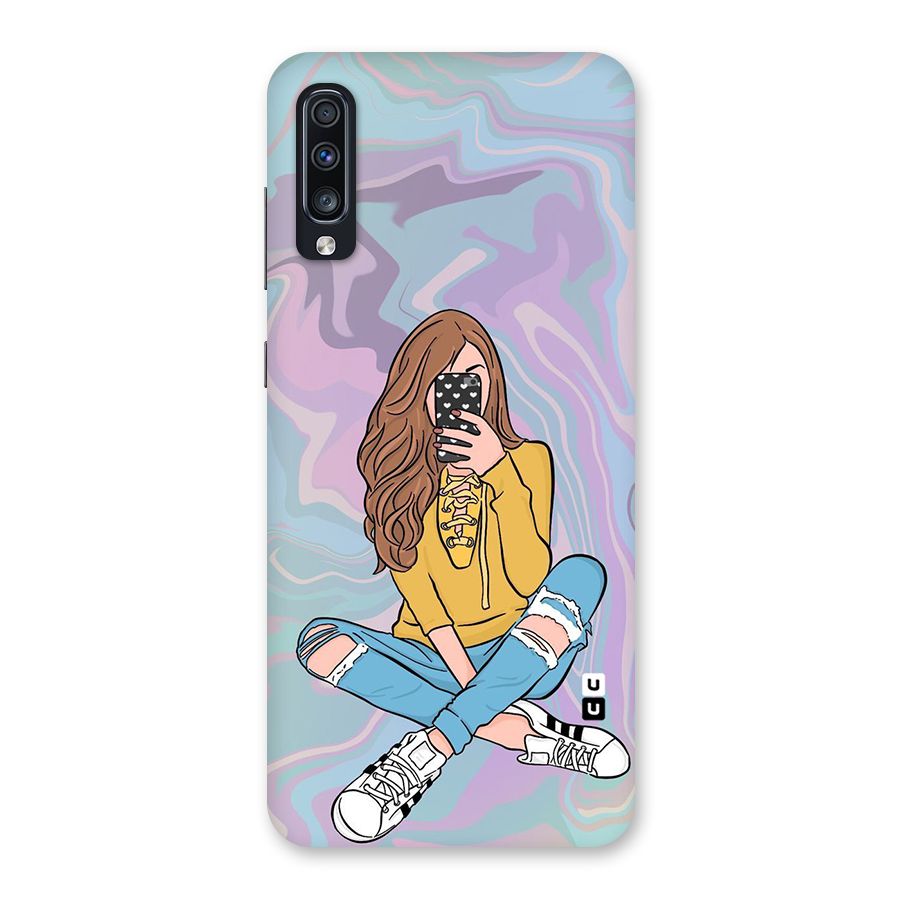 Selfie Girl Illustration Back Case for Galaxy A70