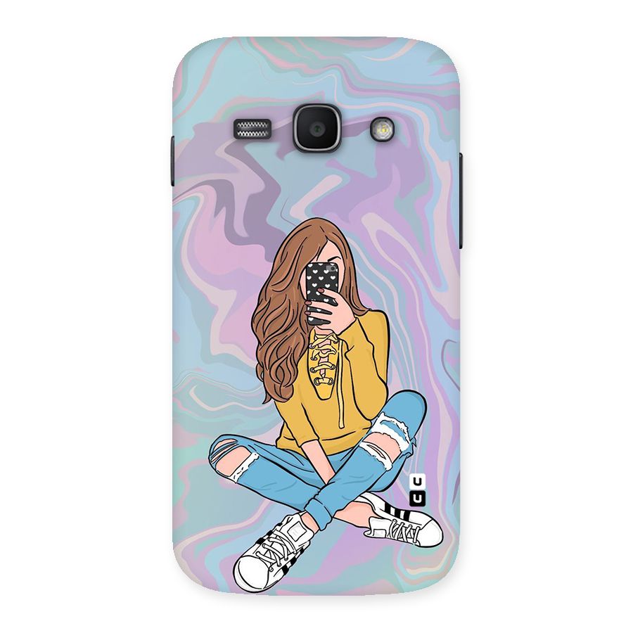 Selfie Girl Illustration Back Case for Galaxy Ace 3