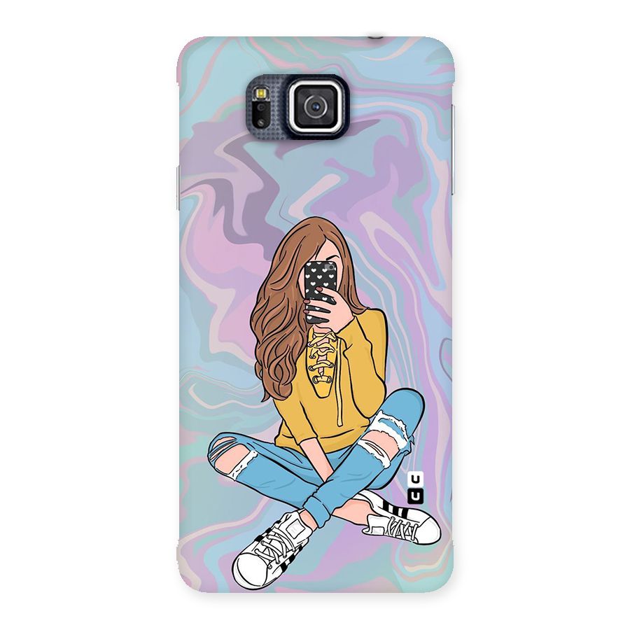 Selfie Girl Illustration Back Case for Galaxy Alpha