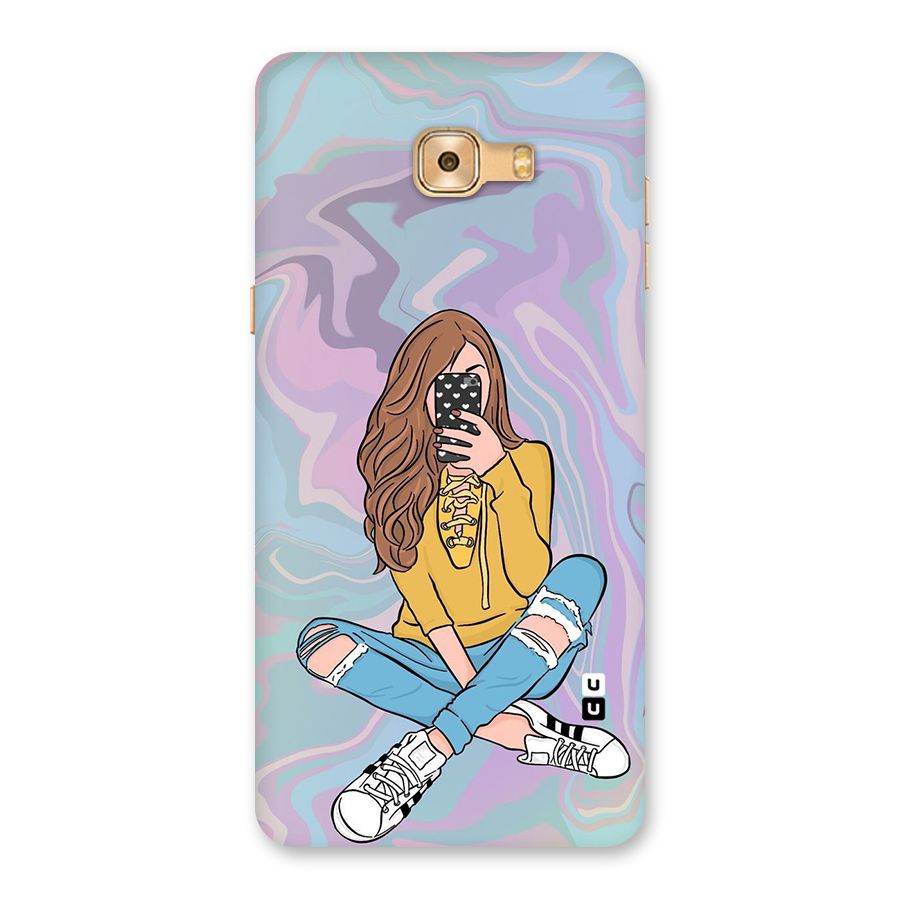 Selfie Girl Illustration Back Case for Galaxy C9 Pro