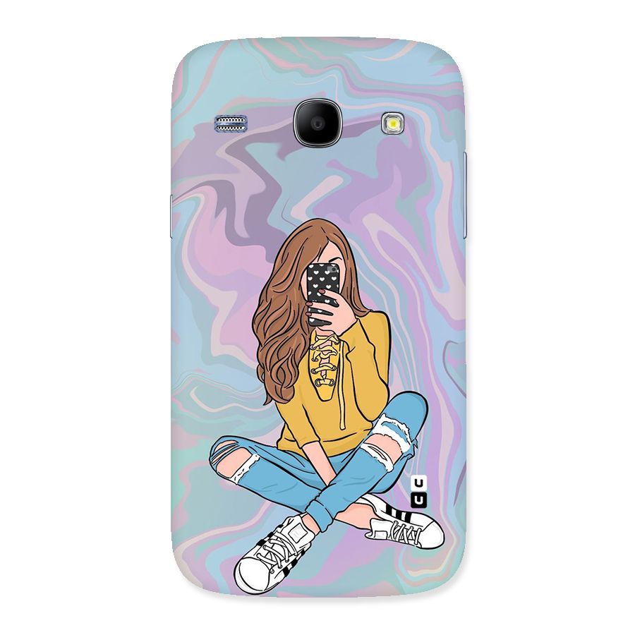 Selfie Girl Illustration Back Case for Galaxy Core