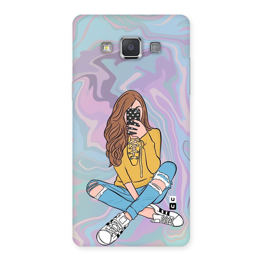 Selfie Girl Illustration Back Case for Galaxy Grand 3