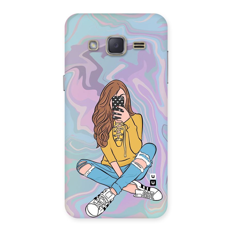 Selfie Girl Illustration Back Case for Galaxy J2