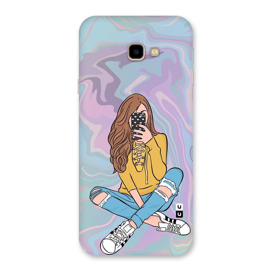 Selfie Girl Illustration Back Case for Galaxy J4 Plus
