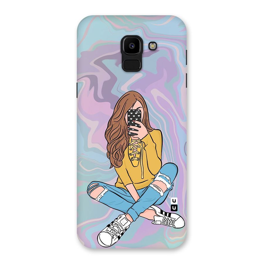 Selfie Girl Illustration Back Case for Galaxy J6