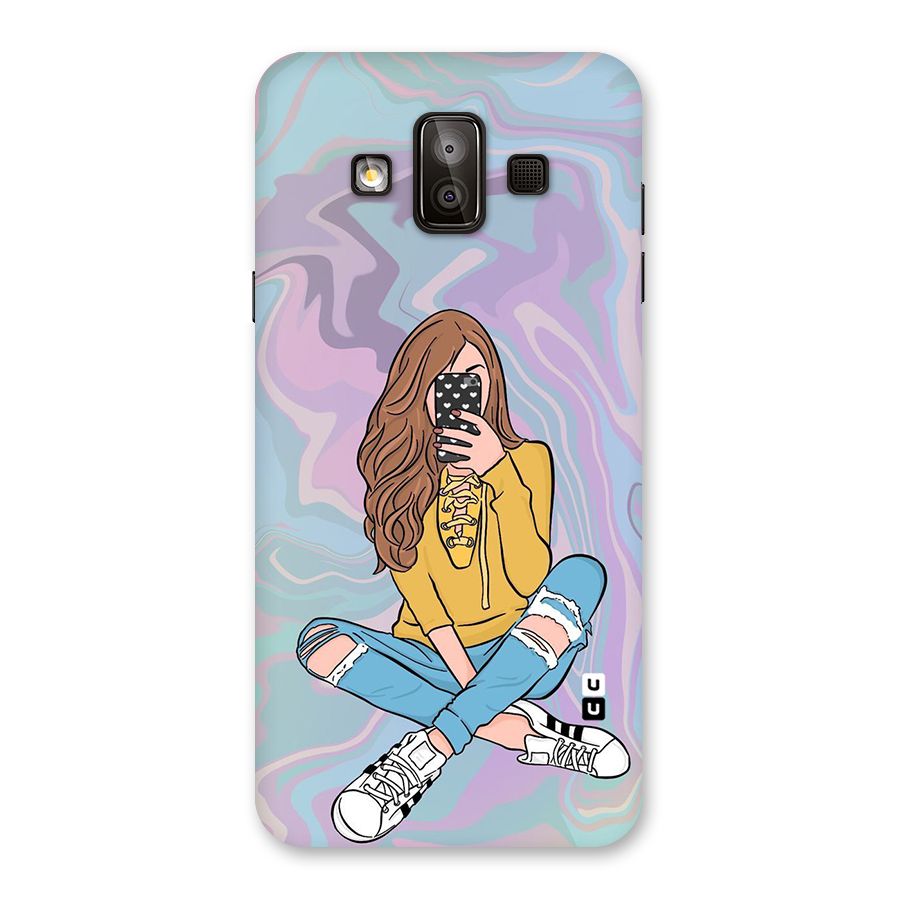 Selfie Girl Illustration Back Case for Galaxy J7 Duo