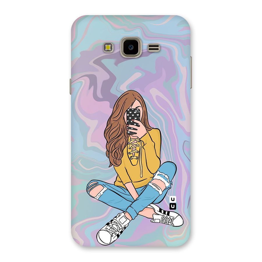 Selfie Girl Illustration Back Case for Galaxy J7 Nxt