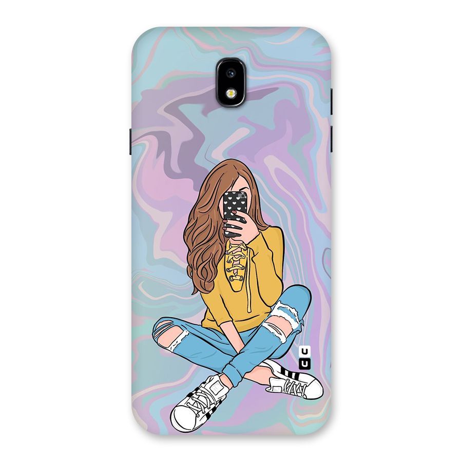 Selfie Girl Illustration Back Case for Galaxy J7 Pro