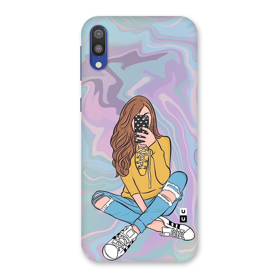 Selfie Girl Illustration Back Case for Galaxy M10