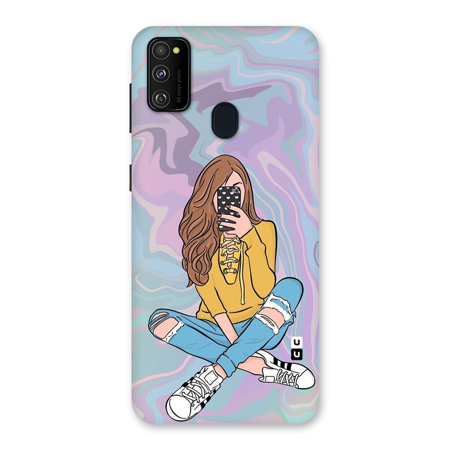 Selfie Girl Illustration Back Case for Galaxy M21