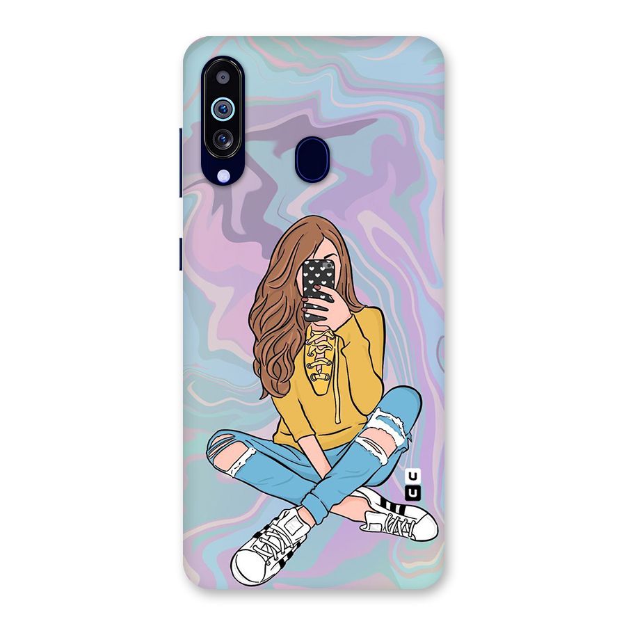 Selfie Girl Illustration Back Case for Galaxy M40