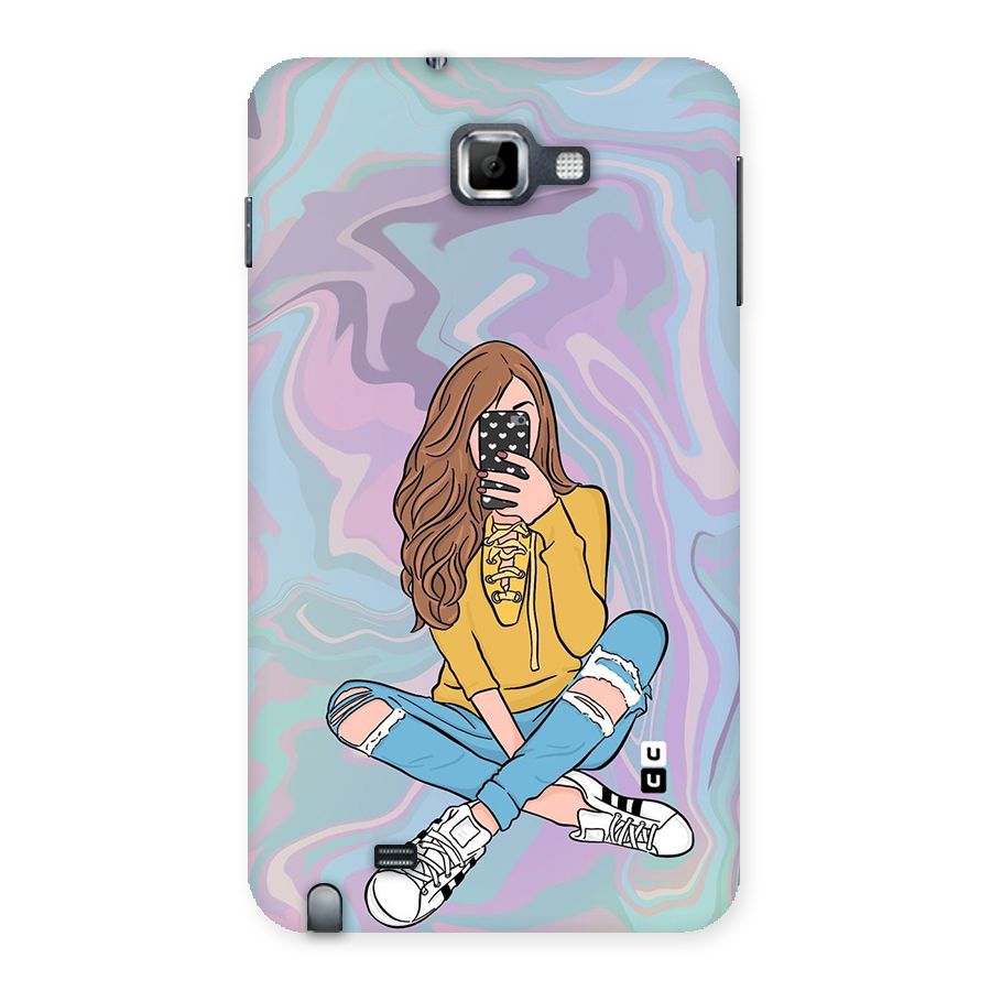 Selfie Girl Illustration Back Case for Galaxy Note