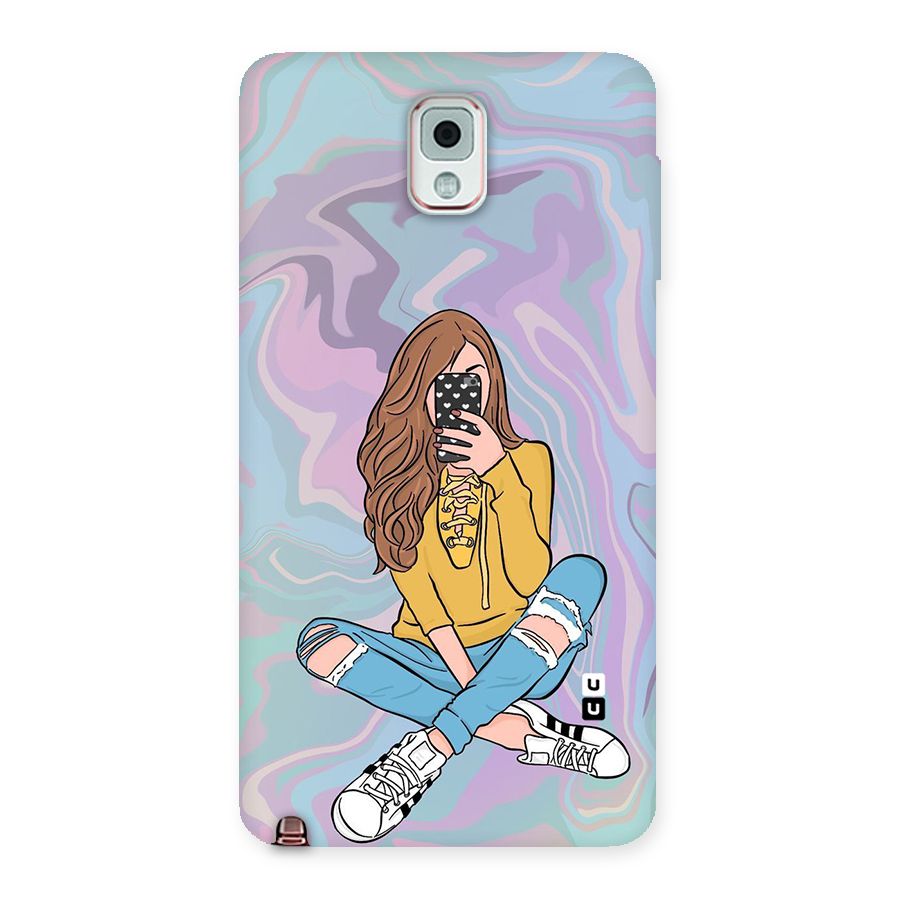 Selfie Girl Illustration Back Case for Galaxy Note 3