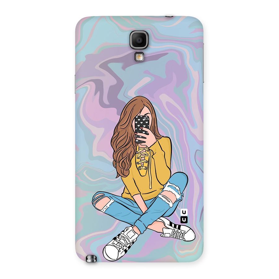 Selfie Girl Illustration Back Case for Galaxy Note 3 Neo