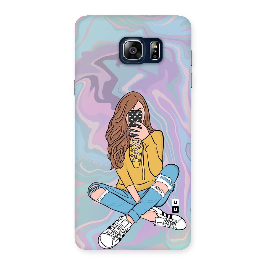 Selfie Girl Illustration Back Case for Galaxy Note 5