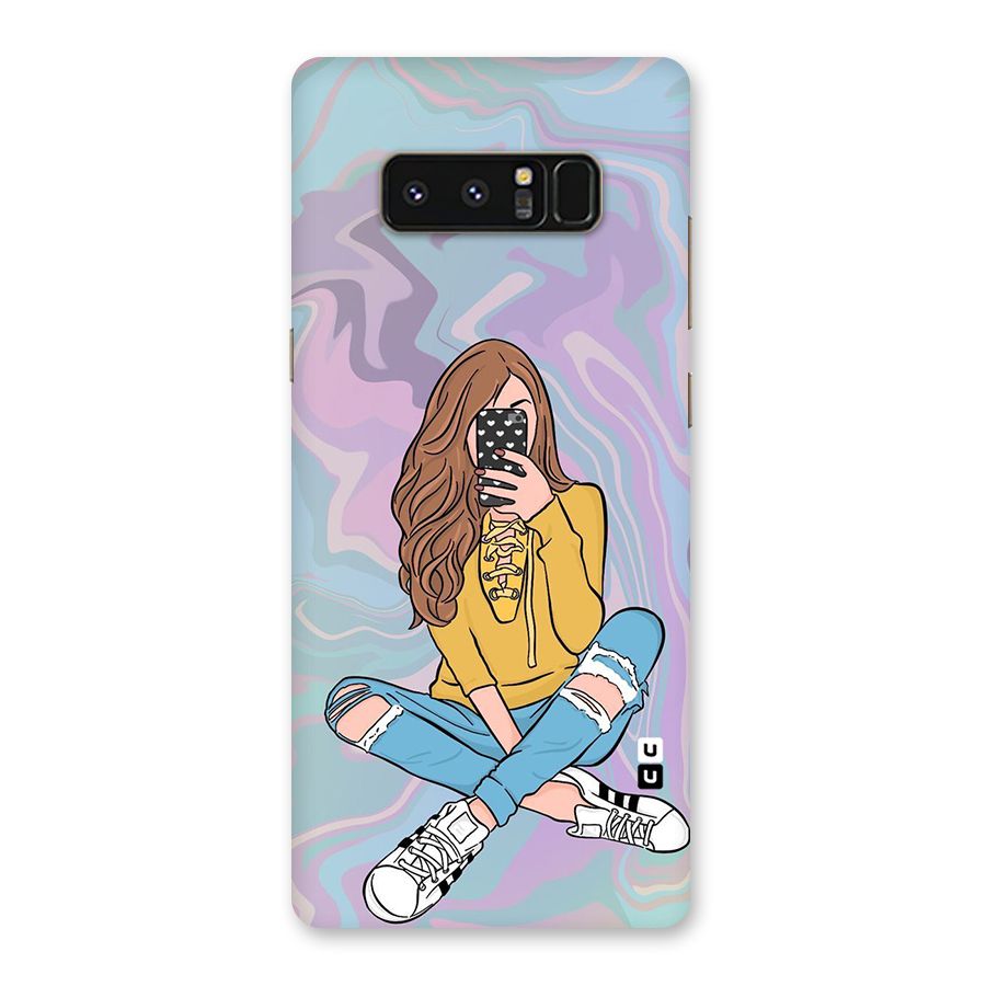 Selfie Girl Illustration Back Case for Galaxy Note 8