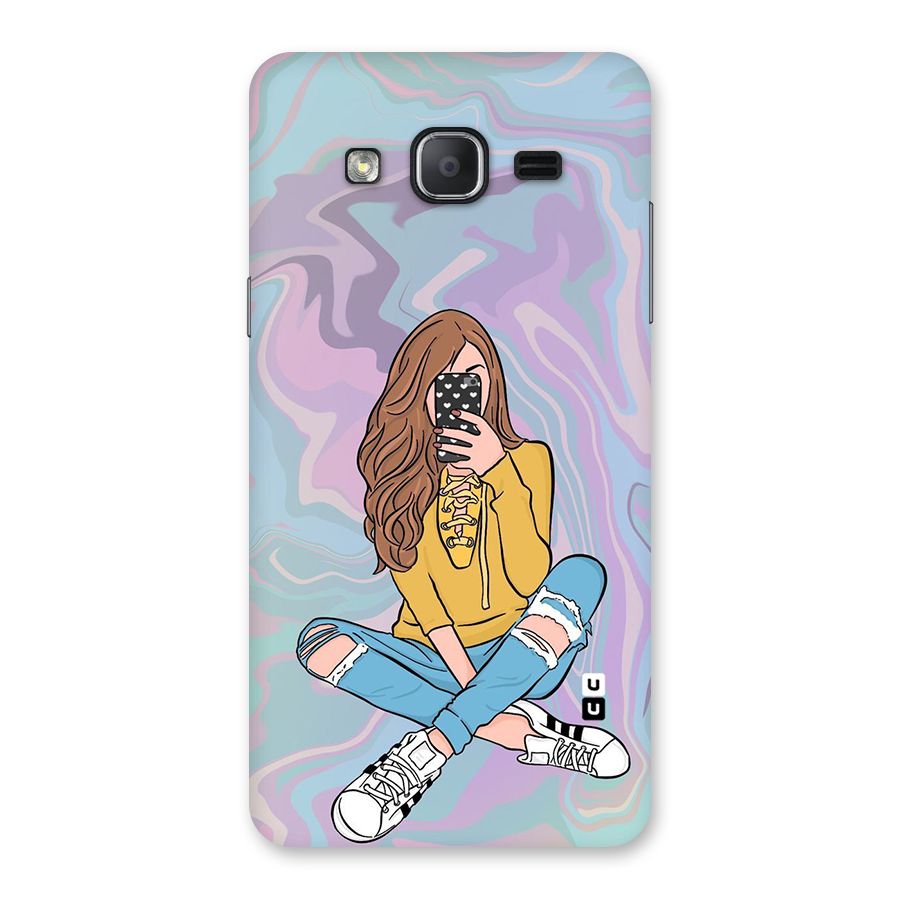 Selfie Girl Illustration Back Case for Galaxy On7 2015