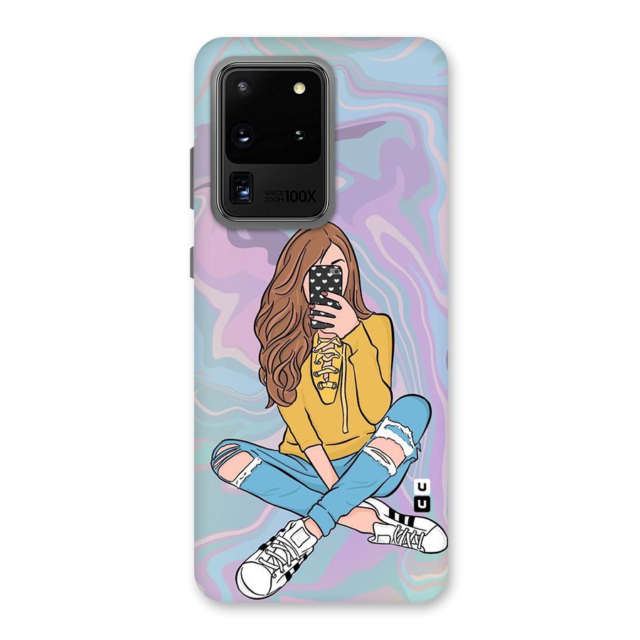 Selfie Girl Illustration Back Case for Galaxy S20 Ultra