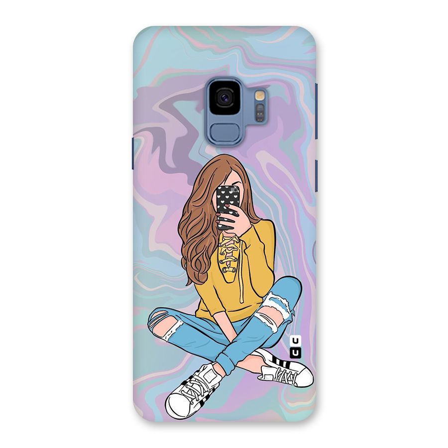 Selfie Girl Illustration Back Case for Galaxy S9