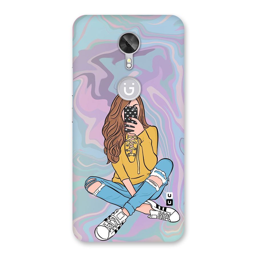 Selfie Girl Illustration Back Case for Gionee A1