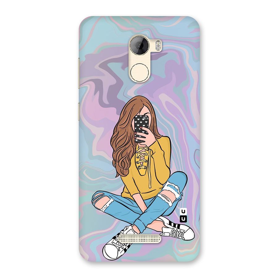 Selfie Girl Illustration Back Case for Gionee A1 LIte