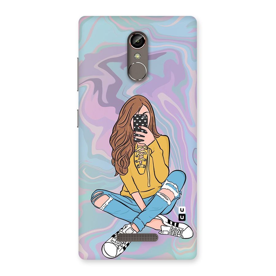 Selfie Girl Illustration Back Case for Gionee S6s