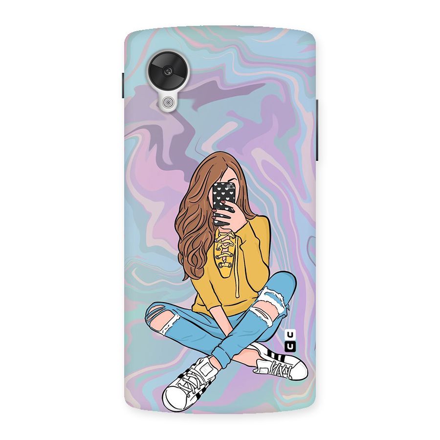 Selfie Girl Illustration Back Case for Google Nexsus 5
