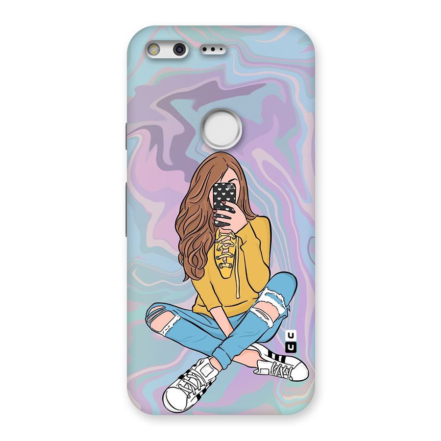 Selfie Girl Illustration Back Case for Google Pixel