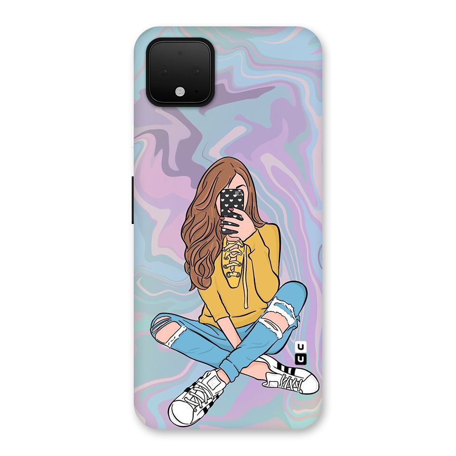 Selfie Girl Illustration Back Case for Google Pixel 4 XL