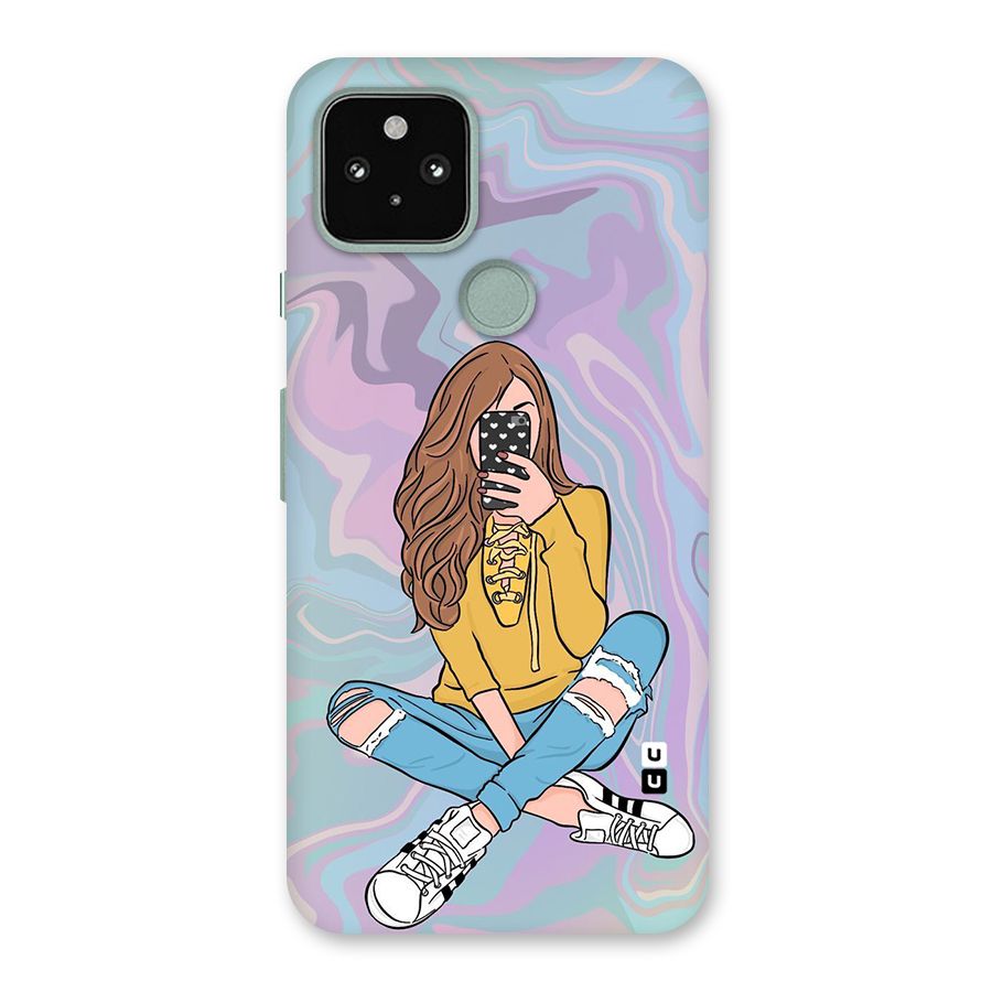 Selfie Girl Illustration Back Case for Google Pixel 5
