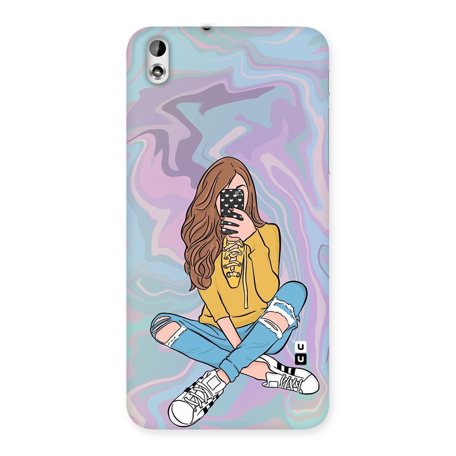 Selfie Girl Illustration Back Case for HTC Desire 816g