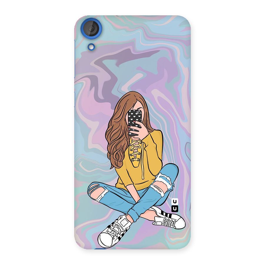 Selfie Girl Illustration Back Case for HTC Desire 820