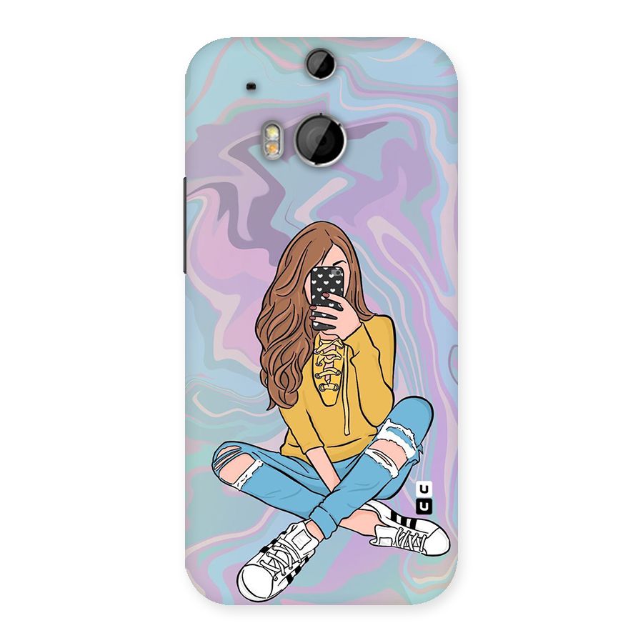 Selfie Girl Illustration Back Case for HTC One M8