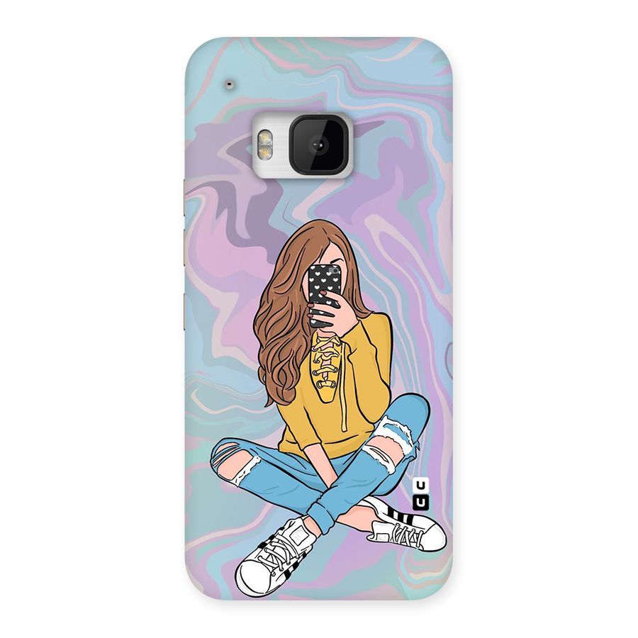 Selfie Girl Illustration Back Case for HTC One M9