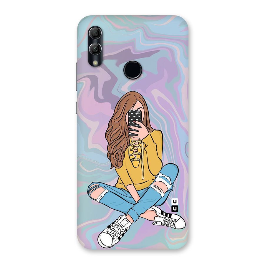 Selfie Girl Illustration Back Case for Honor 10 Lite
