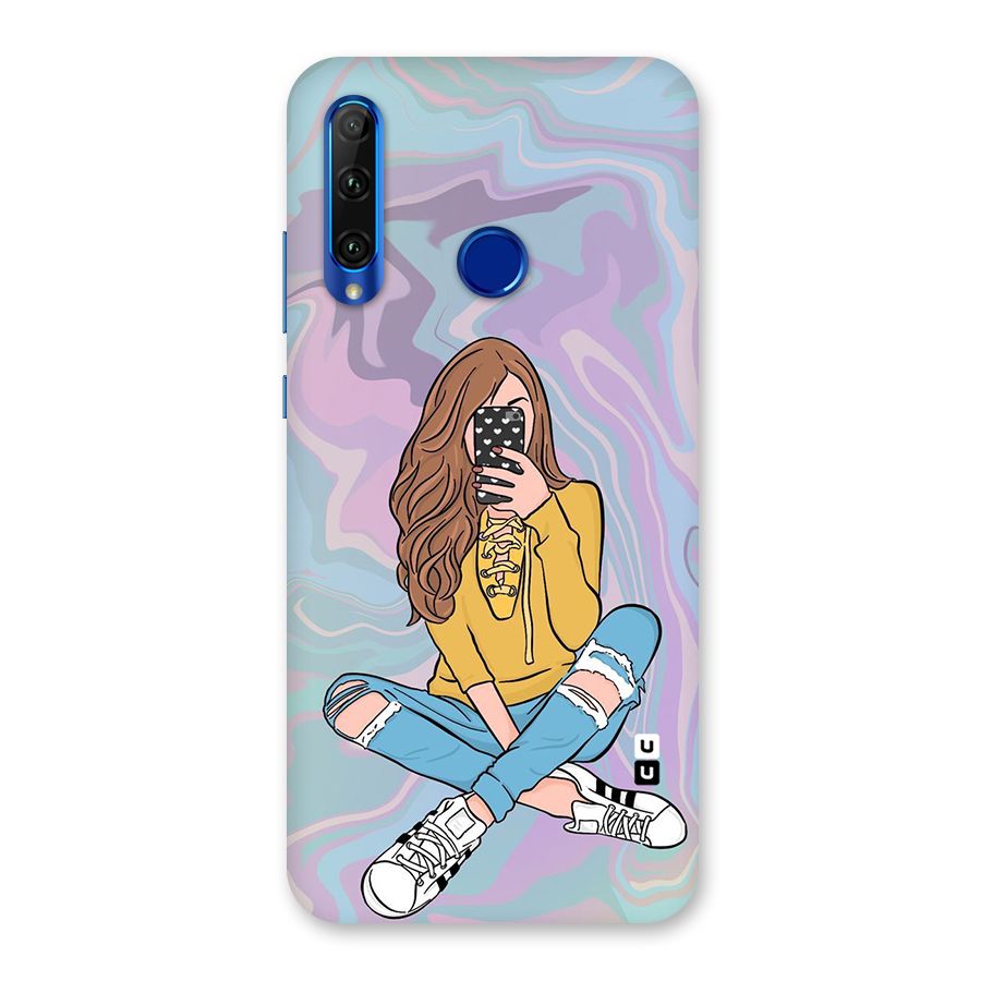 Selfie Girl Illustration Back Case for Honor 20i
