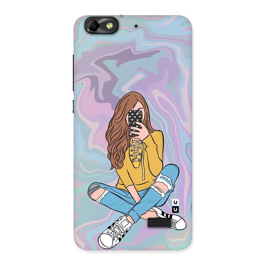 Selfie Girl Illustration Back Case for Honor 4C