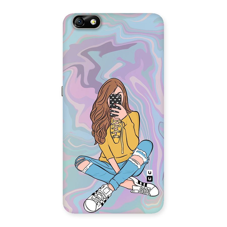 Selfie Girl Illustration Back Case for Honor 4X