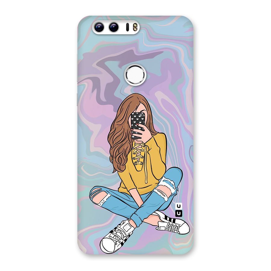 Selfie Girl Illustration Back Case for Honor 8