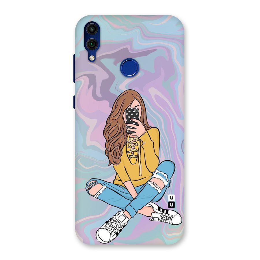 Selfie Girl Illustration Back Case for Honor 8C