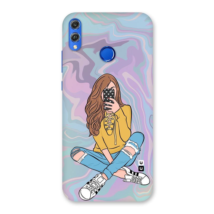 Selfie Girl Illustration Back Case for Honor 8X