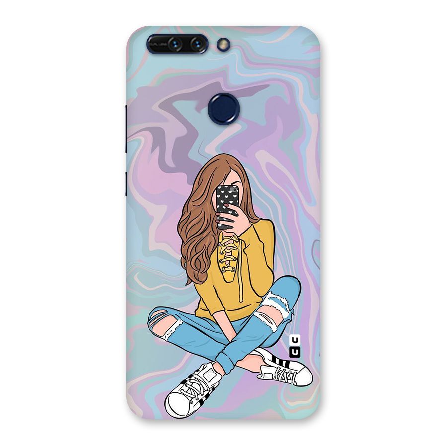 Selfie Girl Illustration Back Case for Honor 8 Pro