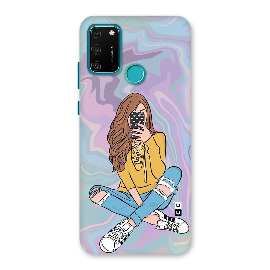 Selfie Girl Illustration Back Case for Honor 9A