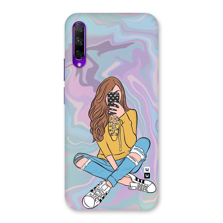 Selfie Girl Illustration Back Case for Honor 9X Pro