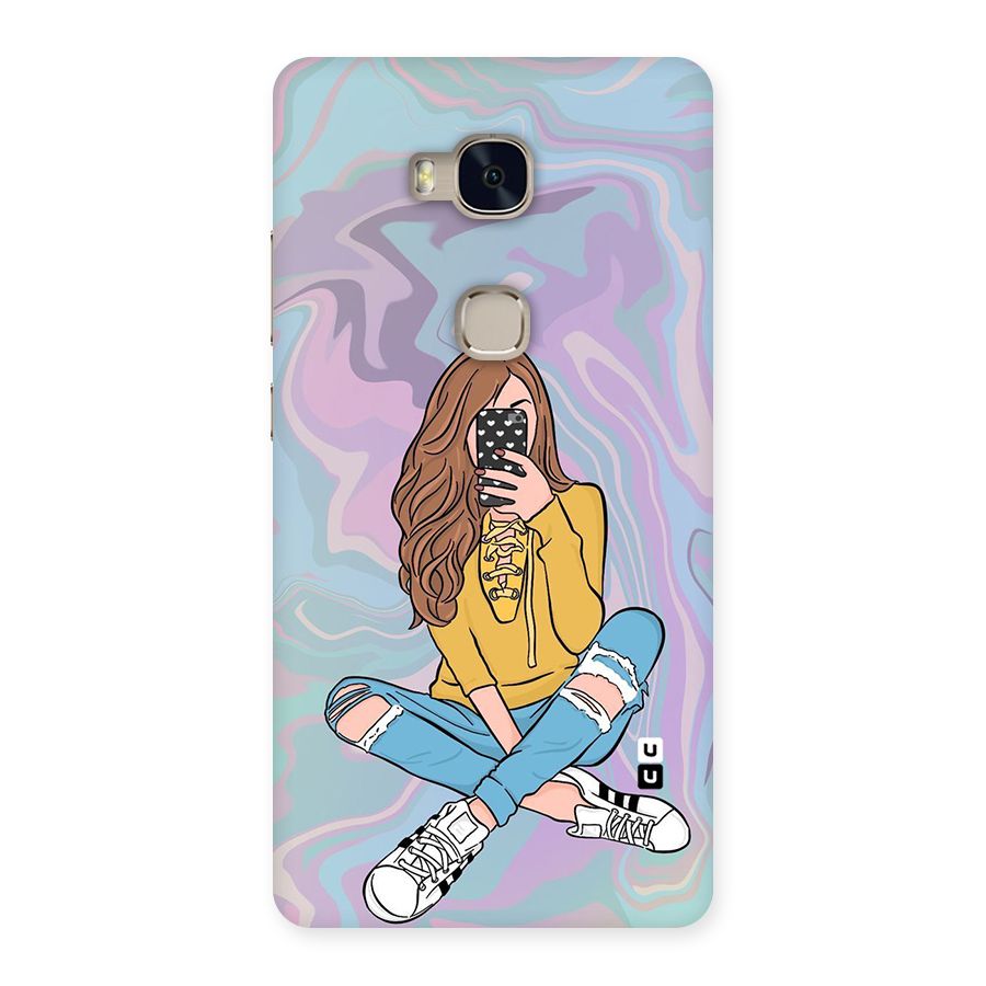 Selfie Girl Illustration Back Case for Huawei Honor 5X
