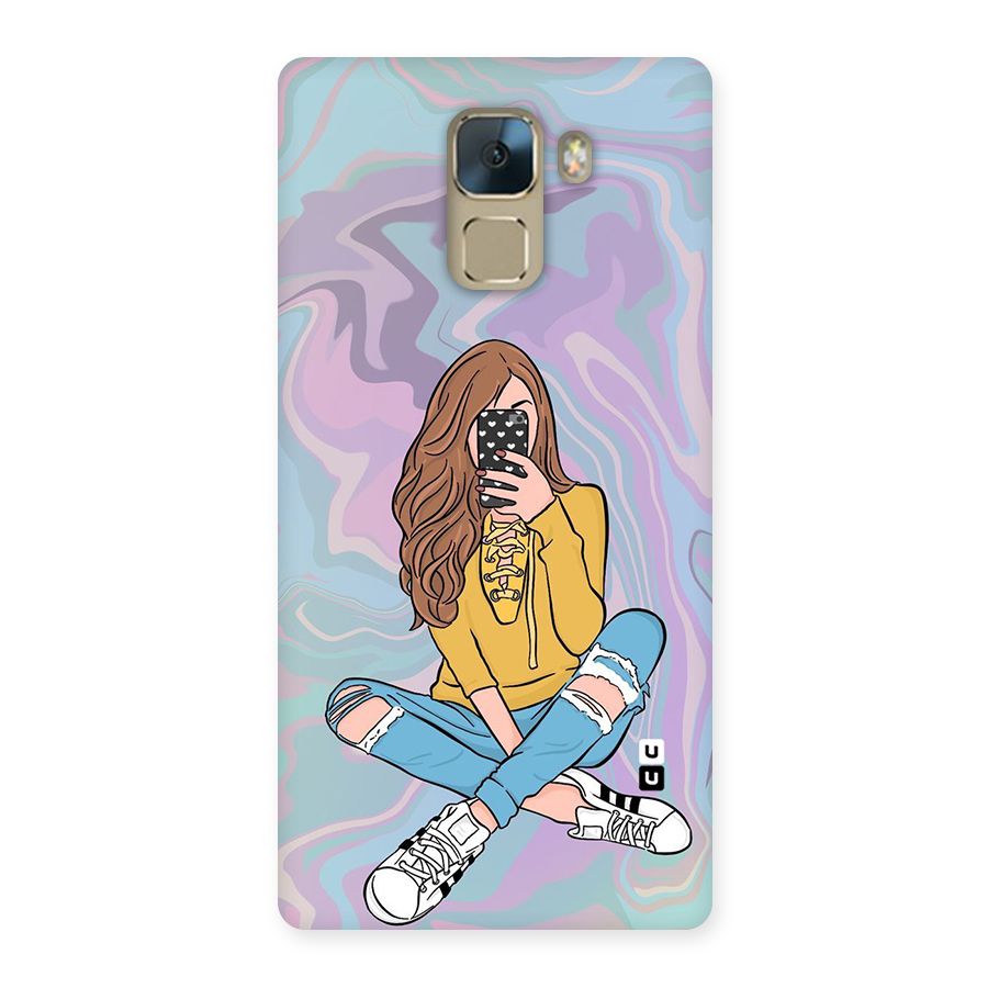 Selfie Girl Illustration Back Case for Huawei Honor 7