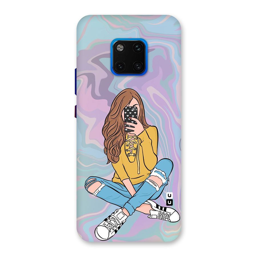 Selfie Girl Illustration Back Case for Huawei Mate 20 Pro