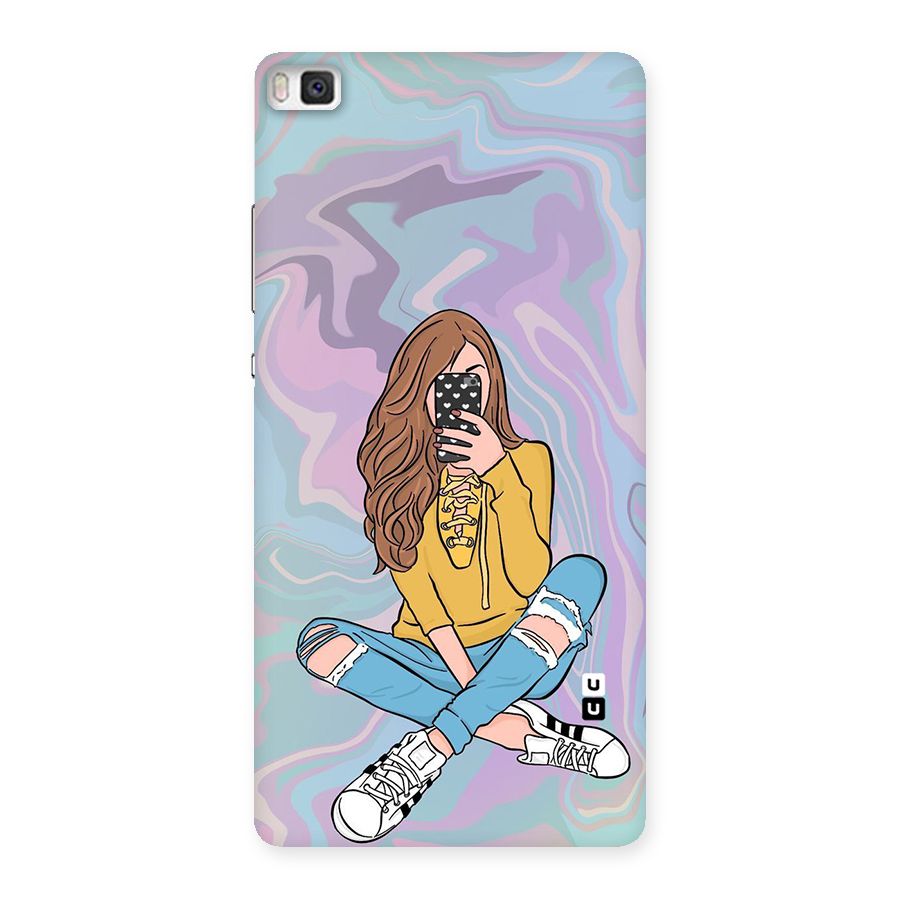 Selfie Girl Illustration Back Case for Huawei P8