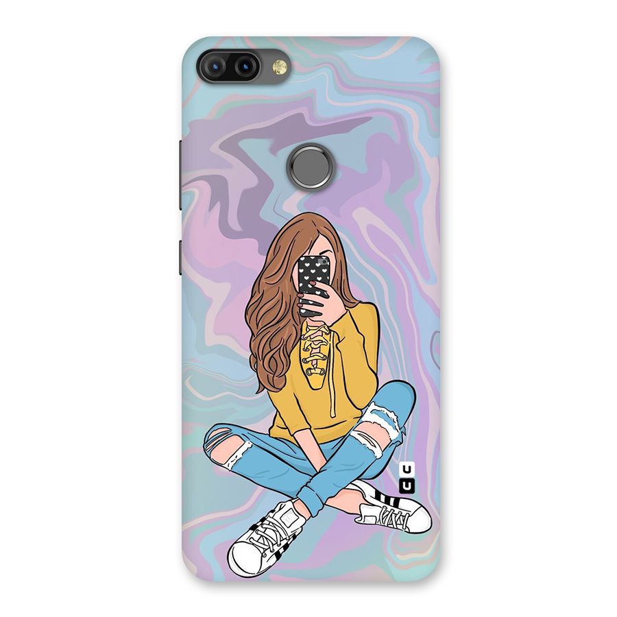 Selfie Girl Illustration Back Case for Infinix Hot 6 Pro