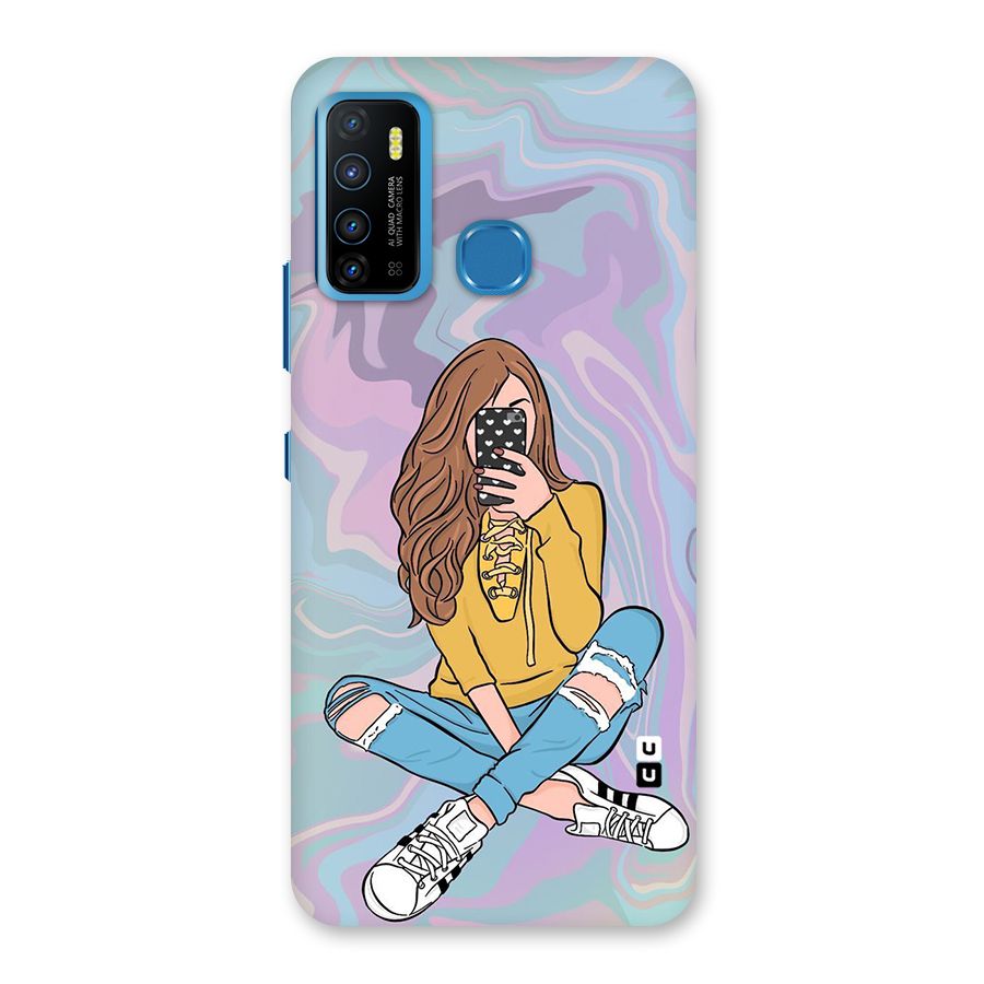 Selfie Girl Illustration Back Case for Infinix Hot 9